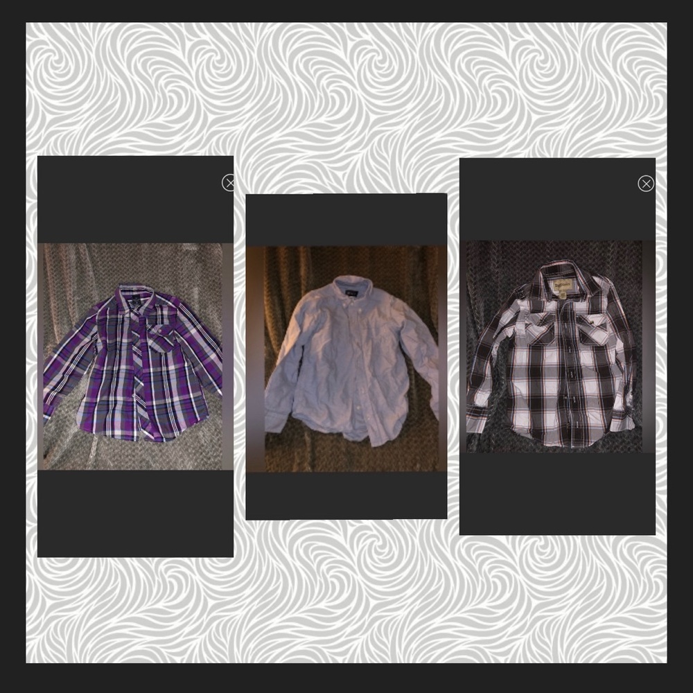 3 items Boys dress shirts size 8 various brands